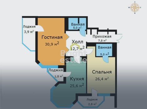 Продается квартира 117,1 кв.м. в жилом комплексе Вавилово, ЮЗАО. ID 13748