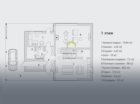 Купить коттедж на участке с ландшафтным дизайном в КП Ильинские холмы. ID 18218