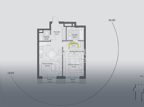 Купить квартиру с 1 спальней в элитном квартале Тишинский бульвар. ID 19711