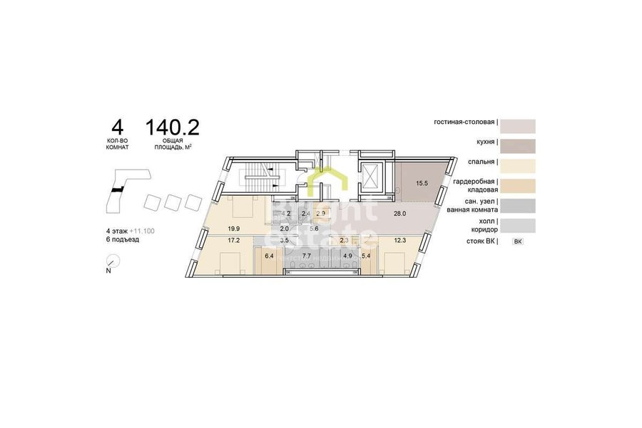 Продажа квартиры без отделки в премиальном ЖК Savvin River Residence. ID 14004