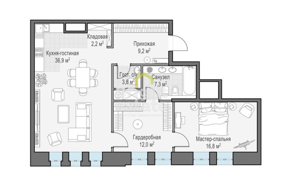 Продажа 5-комнатной квартиры без отделки в клубном доме Чистые пруды. ID 14428