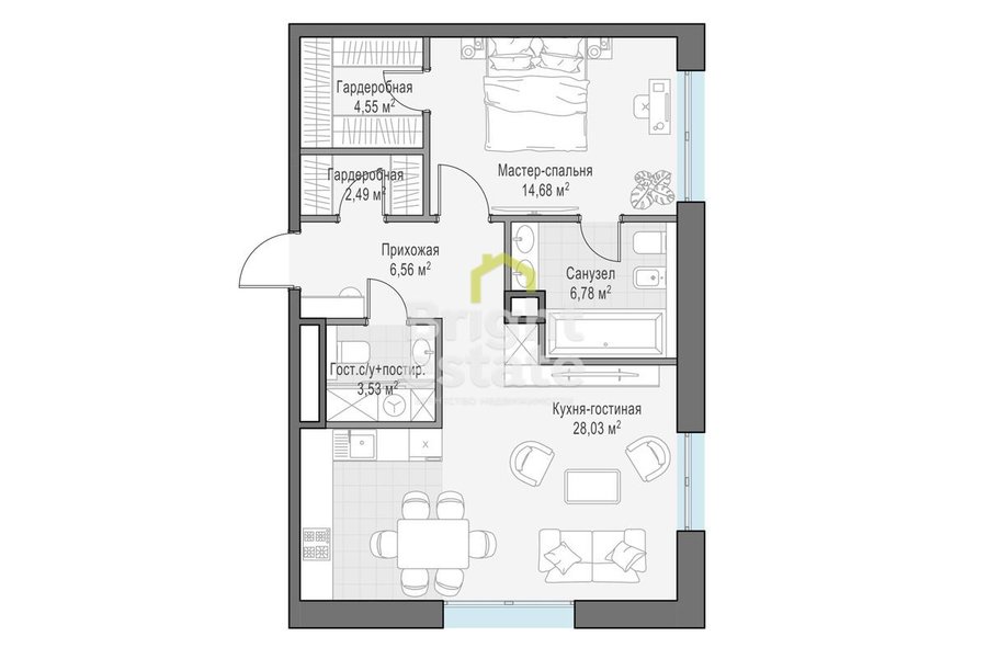 Купить 2-комнатные апартаменты в комплексе Ильинка 3/8 в 300 метрах от Кремля. ID 17911