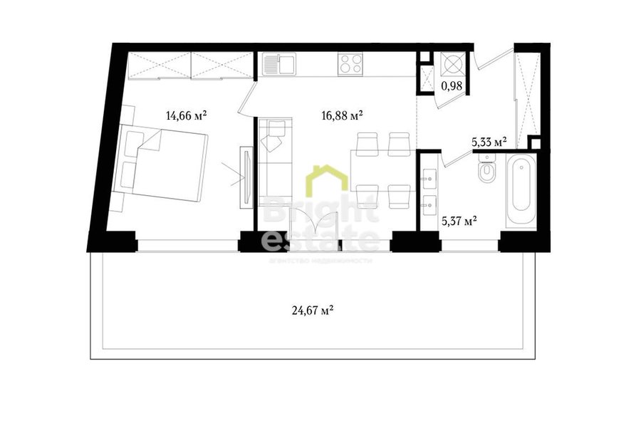 Продажа 2-комнатного апартамента площадью 67,89 кв.м. в ЖК Вернисаж, ЦАО. ID 18478