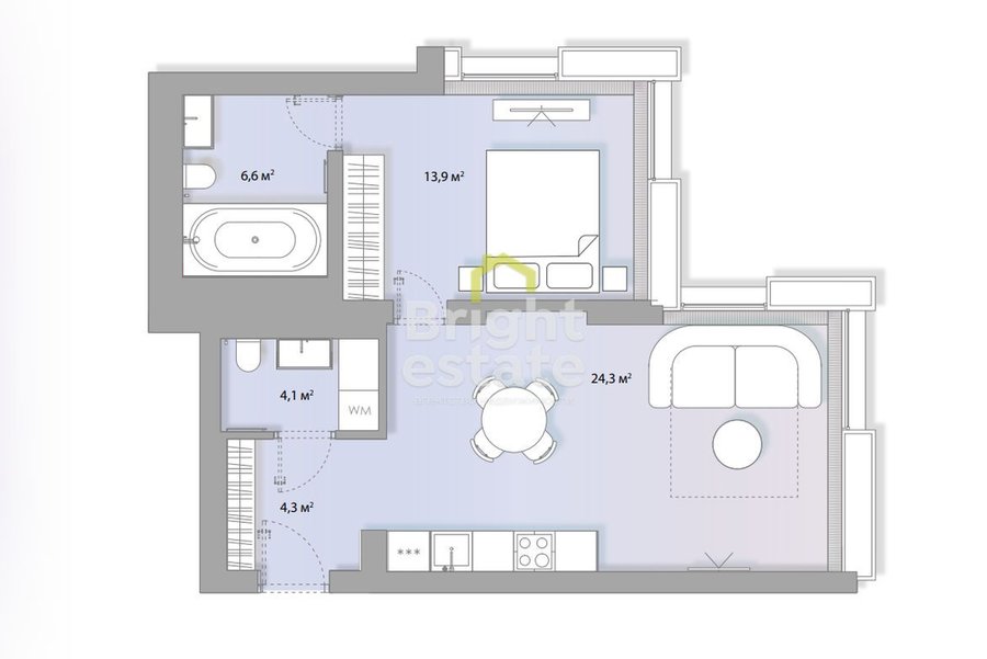 Купить студию под чистовую отделку в клубном доме Lumin House . ID 19688