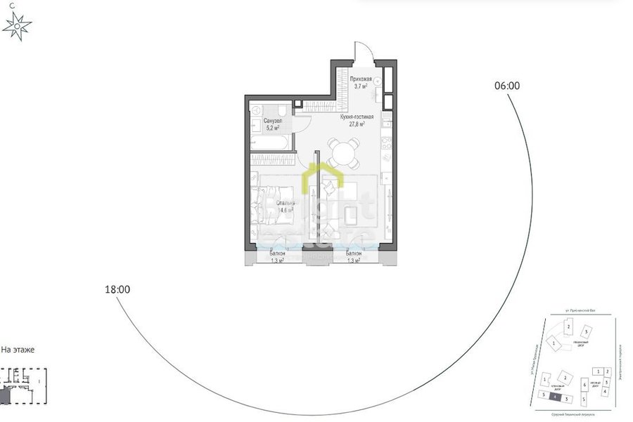 Купить квартиру с 1 спальней в ЖК Тишинский бульвар. ID 19694